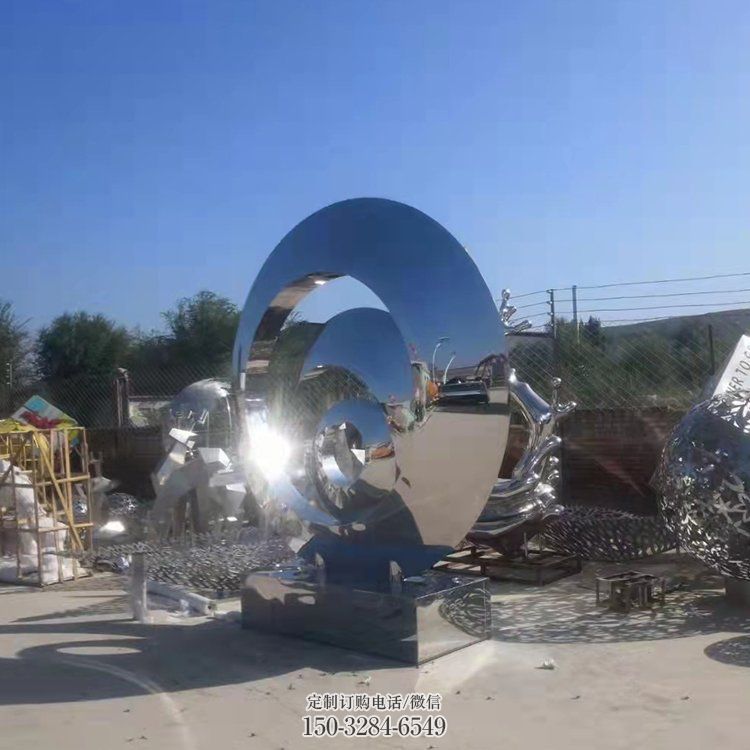 公園圓環(huán)雕塑，噴砂發(fā)光雕塑，鍛造工藝