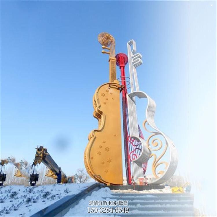 提琴雕塑供應(yīng)，樂器雕塑，烤漆提琴雕塑制造廠家