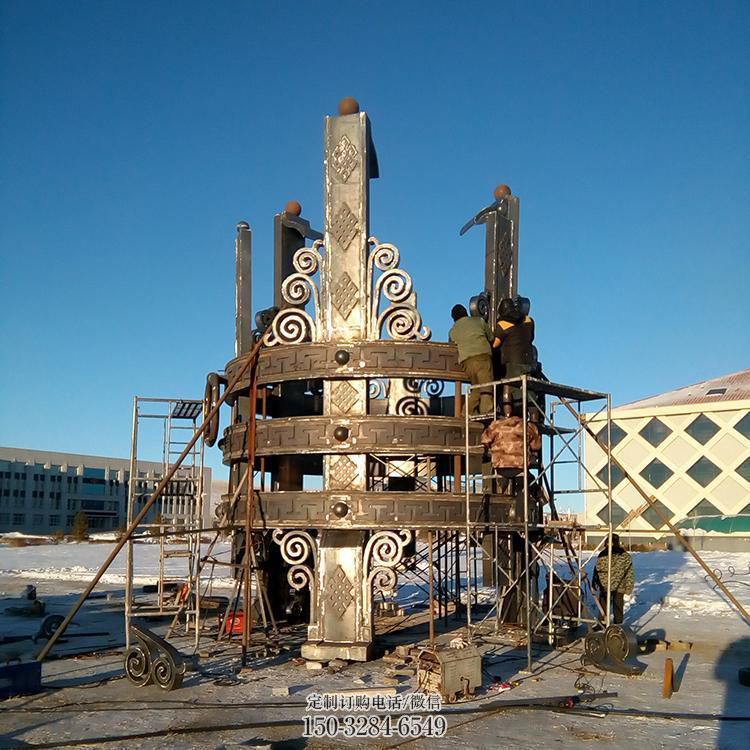 安裝地產(chǎn)城市建筑雕塑，不銹鋼景觀裝飾雕塑