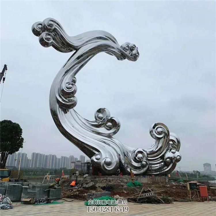 公園云朵雕塑，噴砂發(fā)光雕塑，鍛造工藝