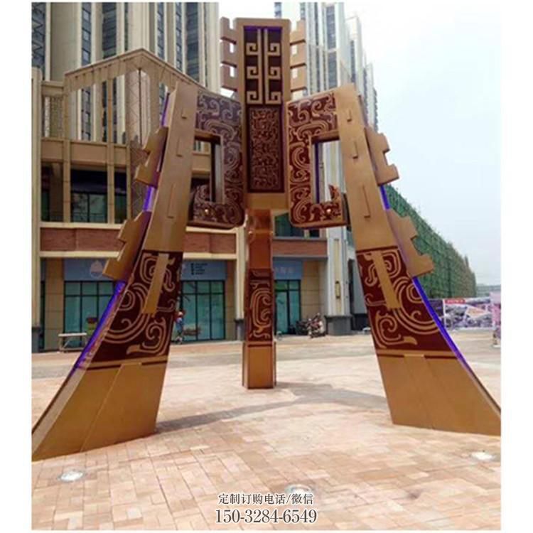 現(xiàn)代景觀雕塑，廣場不銹鋼地標(biāo)雕塑