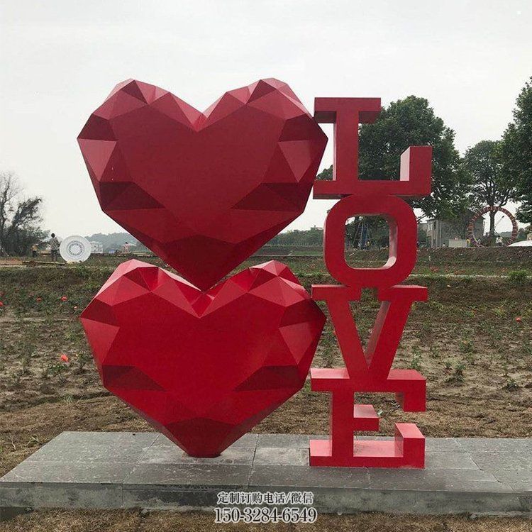 藝術(shù)love雕塑承接，景區(qū)案例，公園不銹鋼love雕塑定制