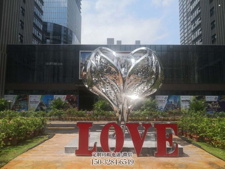 彩繪景觀love雕塑生產(chǎn)，景區(qū)案例，彩繪不銹鋼love雕塑優(yōu)選